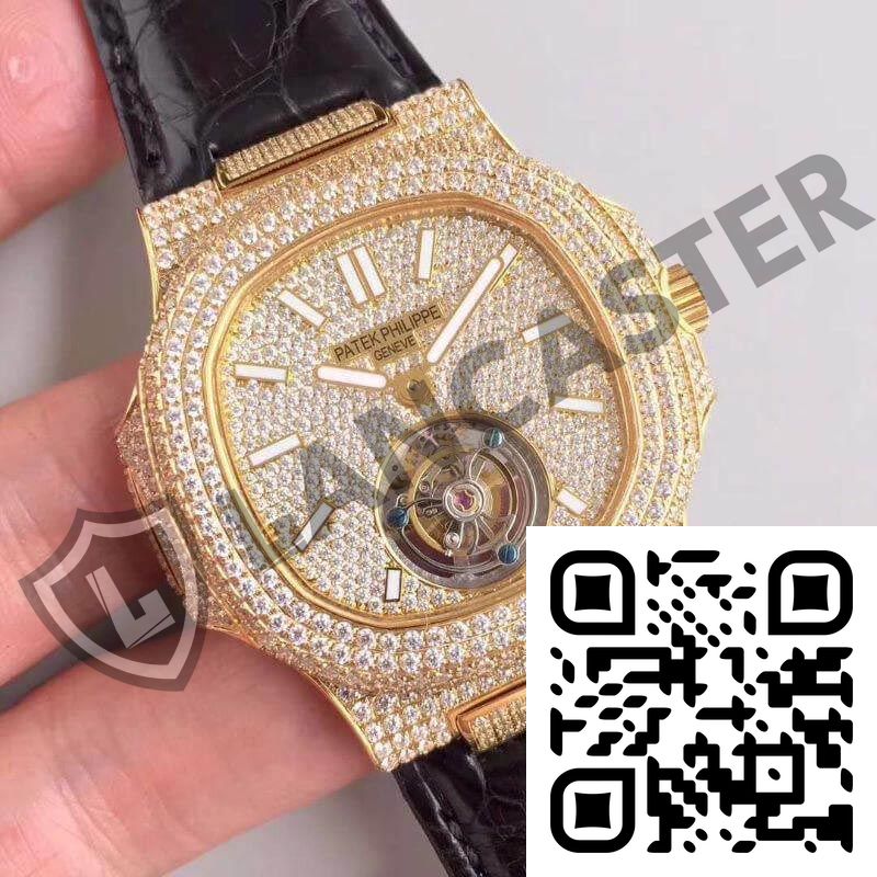 Patek Philippe Nautilus Jumbo Tourbillon Swiss Tourbillon Yellow Gold Diamond Dial - Image 2