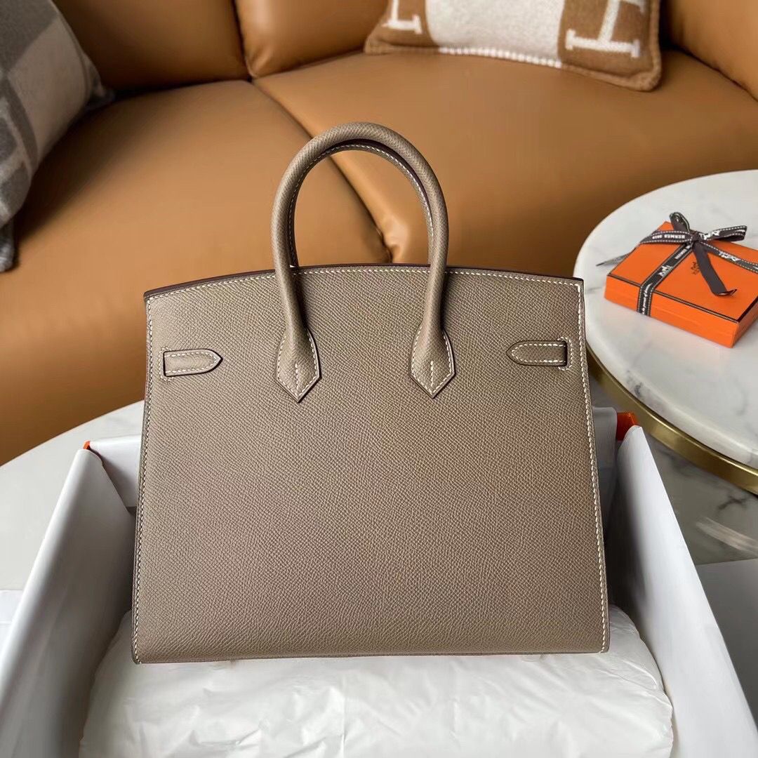 Hermes Birkin 25 Sellier Handmade Bag In Taupe Epsom Calfskin - Image 2
